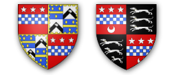 From L to R: Arms of the Earl of Lindsay, and the Lindesays of Loughry.