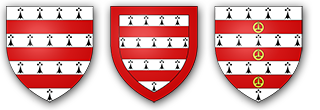 Powrie: Ermine three bars gules; Bandean: Ermine three bars within a bordure gules; Lawhill: Ermine three bars gules each charged with a buckle Or